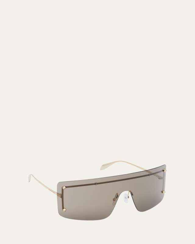 Studded Zinc Alloy Shield Sunglasses